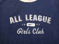 Vintage Nike Youth Girls T Shirt Small Blue Short Sleeve Crewneck Made In USA