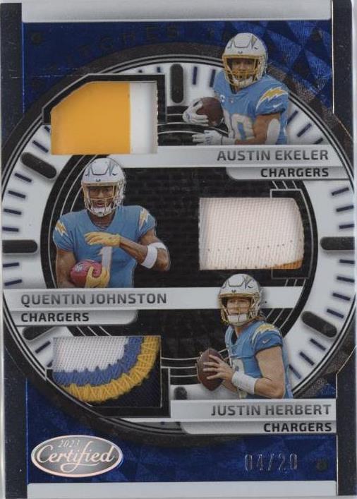 2023 Panini Certified Austin Ekeler Justin Herbert Quentin Johnston #SITT-5 - 1 of 2