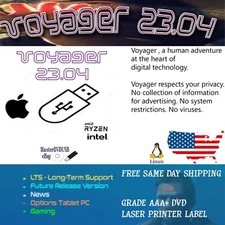 Voyager 23.04 LTS Linux LIVE/INSTALLER USB - Brand New Same Day Shipping
