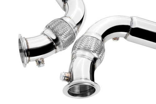 Edelstahl Downpipe f�r BMW E70 X5, x5 50iX, x5 M S63, N63 2008-2013 + Silencer - Bild 2 von 4