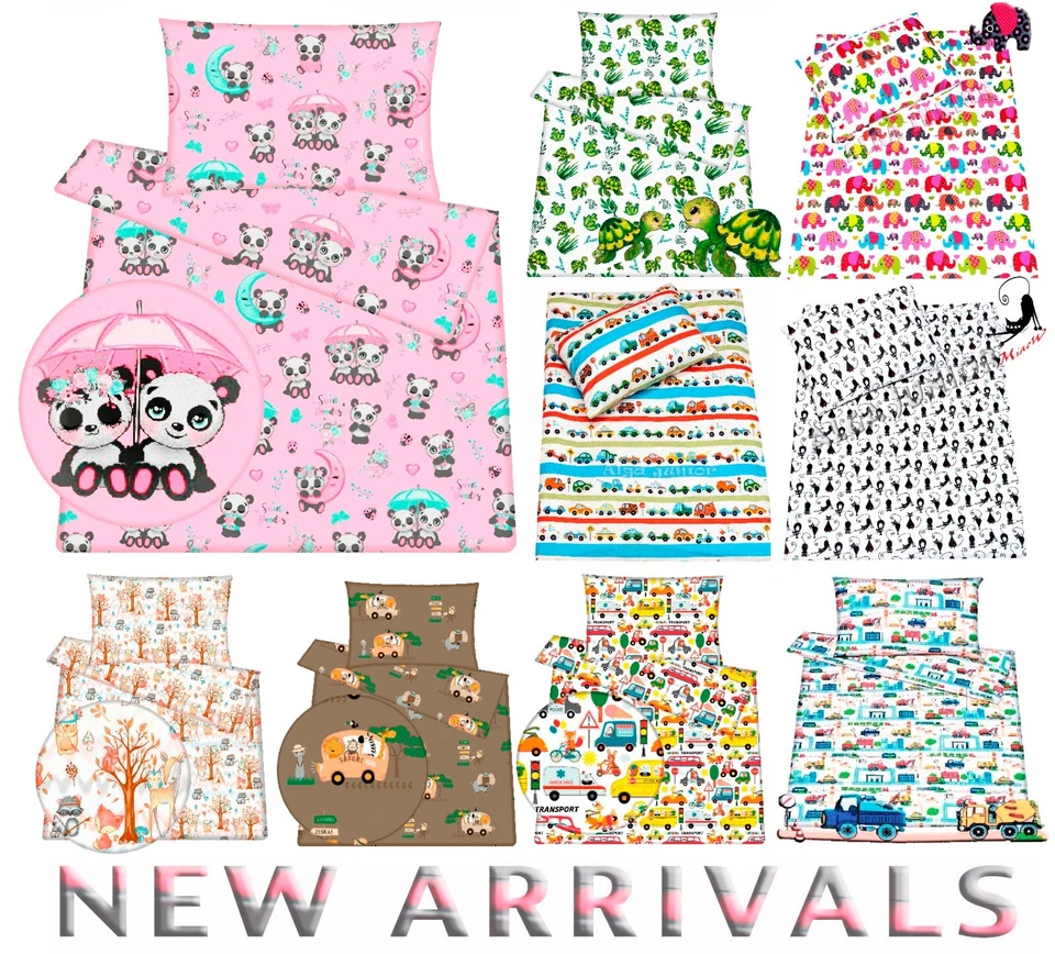 Juego de ropa de cama para bebé junior funda de edredón funda de almohada 100 % algodón cuna cuna Foto 2 de 4