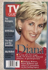 TV Guide  AUGUST 15, 1998 Princess Diana & James McDaniel Label Residue Illinois