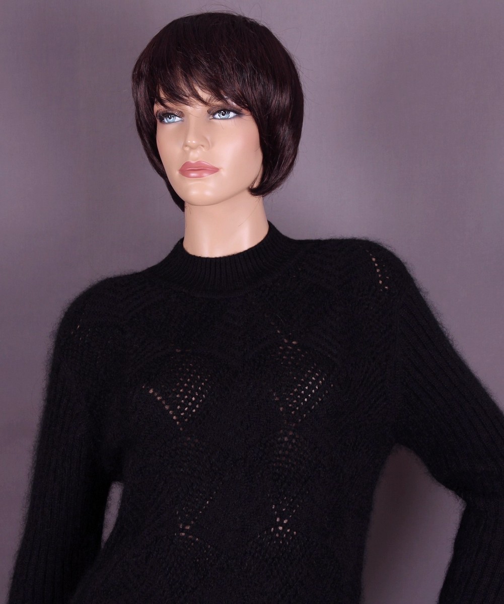 Mohair Damen Pullover Farbe: Schwarz, Größe; L oder XL (nach Wahl