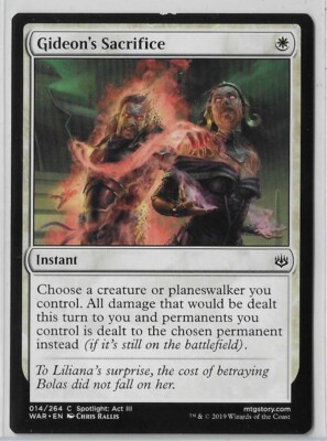 MTG Gideon's Sacrifice War of the Spark (WAR) Common Magic Card #014  Unplayed | eBay