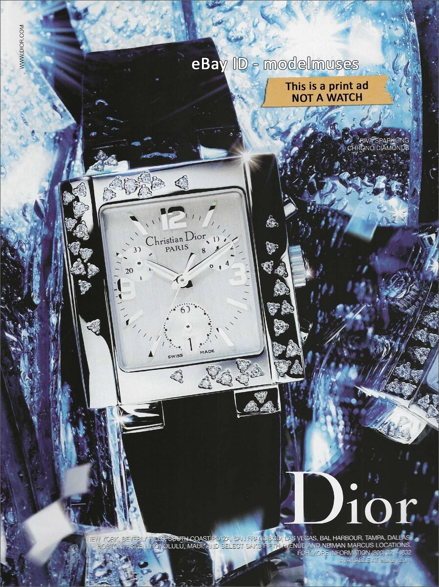 Montres DIOR 1 page magazine IMPRIMÉ ANNONCE automne 2002 riva étincelant chrono diamants