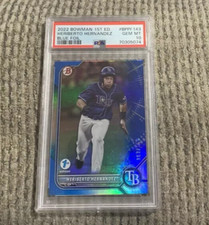 2022 Bowman 1ST ED. Heriberto Hernandez Blue Foil /150 PSA 10 MARLINS 1ST BOWMAN