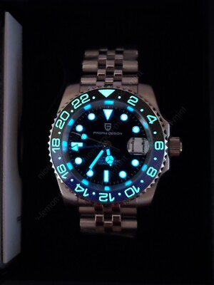 Pagani Design GMT NH34 Automatic Watch Batgirl Batman Blue