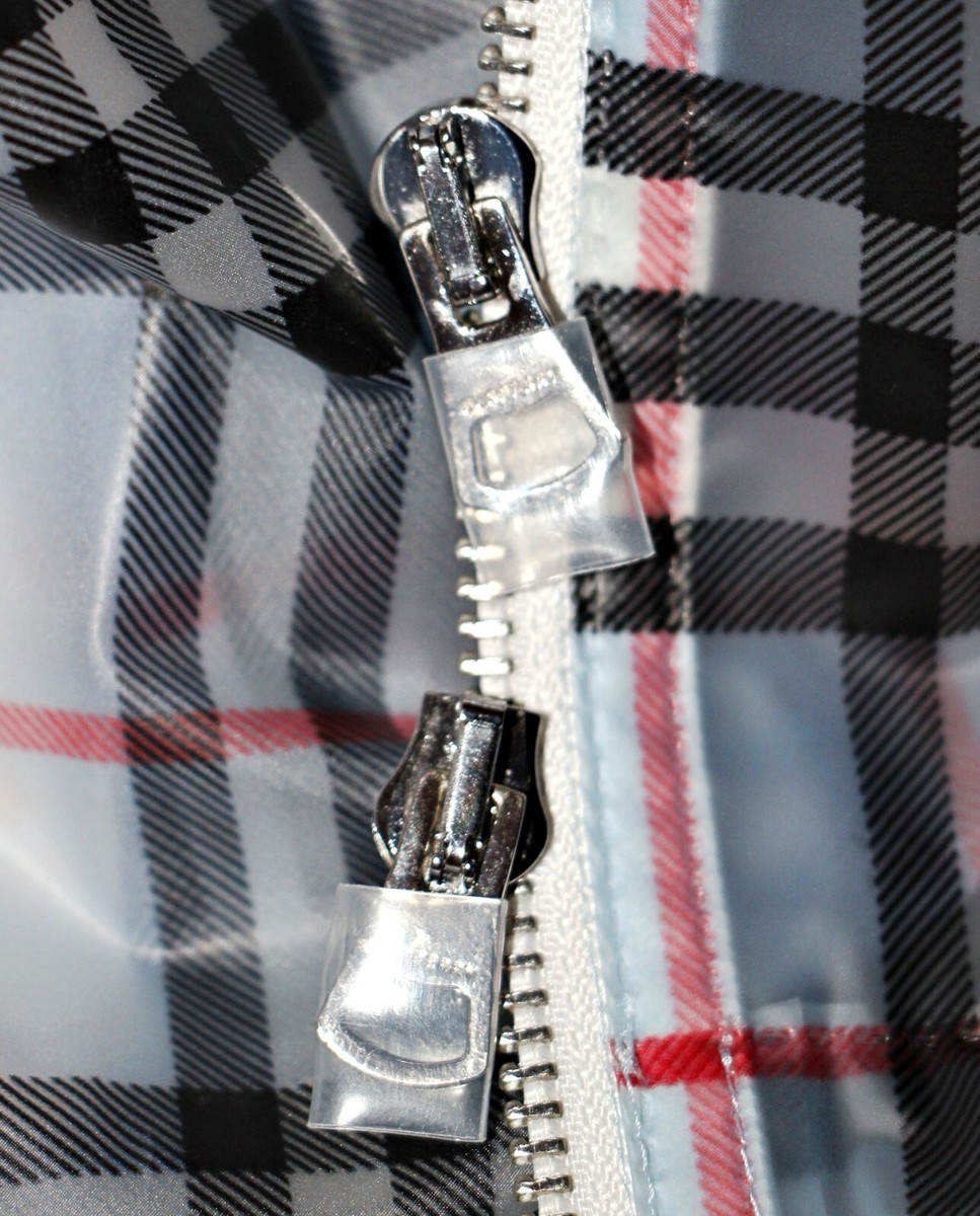 BURBERRY★素敵!Check Print Hooded Pvc Raincoat Jacket BURBERRY Check Print Hooded Pvc Raincoat Jacket In Clear