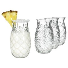 4x Pina Ananas Colada Gläser 400ml Cocktail-Glas Relief Longdrink Party