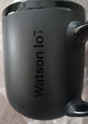 16 oz IBM Waton Internet Of Things (IoT) Black Coffee Mug New In Box