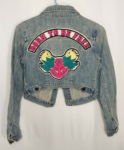 Rachel Roy Denim Crop Blue Jean Jacket 
