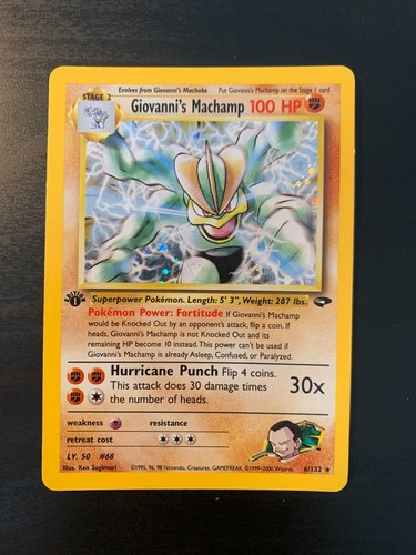 Carte Pokémon : Giovanni's Machamp 6/132 Edition 1 Gym Challenge Anglaise - 第 1/9 張圖片