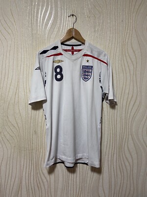 ENGLAND 2007 2008 HOME SHIRT JERSEY UMBRO sz L MEN #8 FRANK