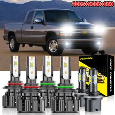 For Chevy Silverado 1500 2500 3500 2001 2002 6x Led Headlight Fog Light Bulbs