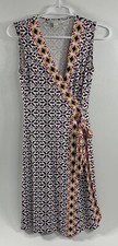 Diane von Furstenberg Wrap Dress Womens Size 0 Plum Medallion Print Jersey Knit