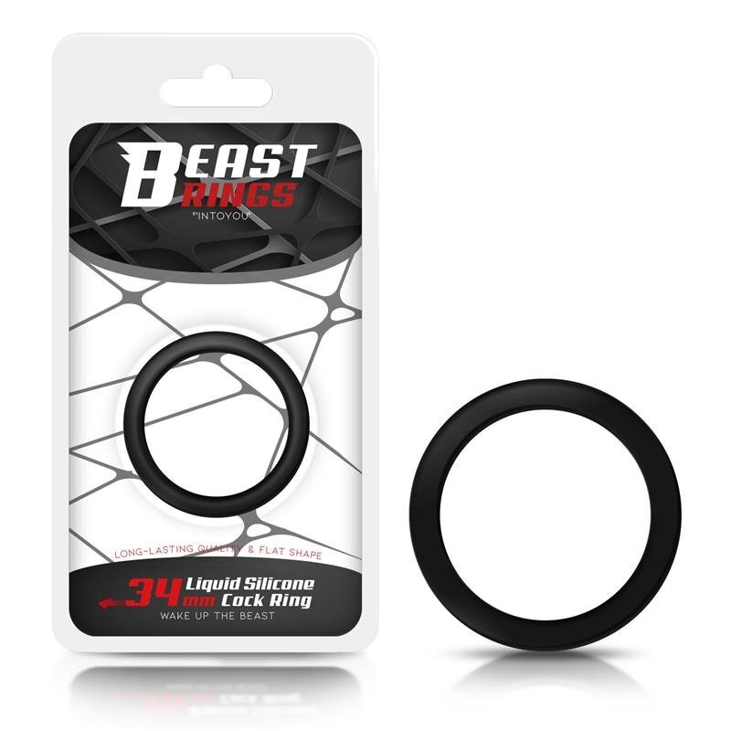 Anello Fallico in Silicone da 3,4 cm Beast Rings Nero
