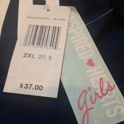 NWT Girls Hoodie "Girl PWR" Blue Inspired Hearts Size 2XL 20.5 $37 - Picture 8 of 8