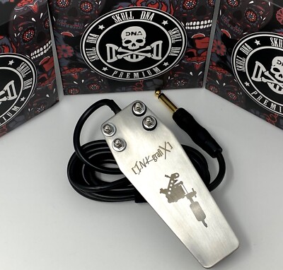 INKgrafiX + Skull DNA - EDEL Profi Fußschalter mit Lasergravur -Tattoo Studio DE
