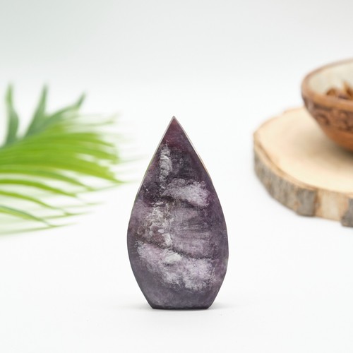 Gem Lepidolite Flame Crystal Lavender Purple Decor Gift Meditation x 1 Piece - Picture 4 of 17