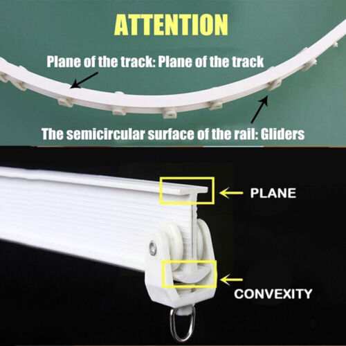 Ceiling Curtain Track Window Rod Pole Rail System Flexible Rail Track Mount US - Picture 6 of 20