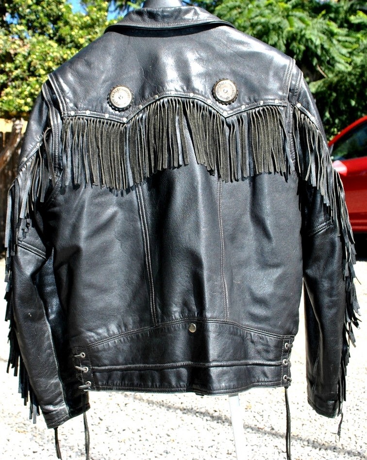 Harley Davidson LARGE Leather Jacket Border Hawk FLSTS Harley Davidson LARGE Leather Jacket Border Hawk FLSTS