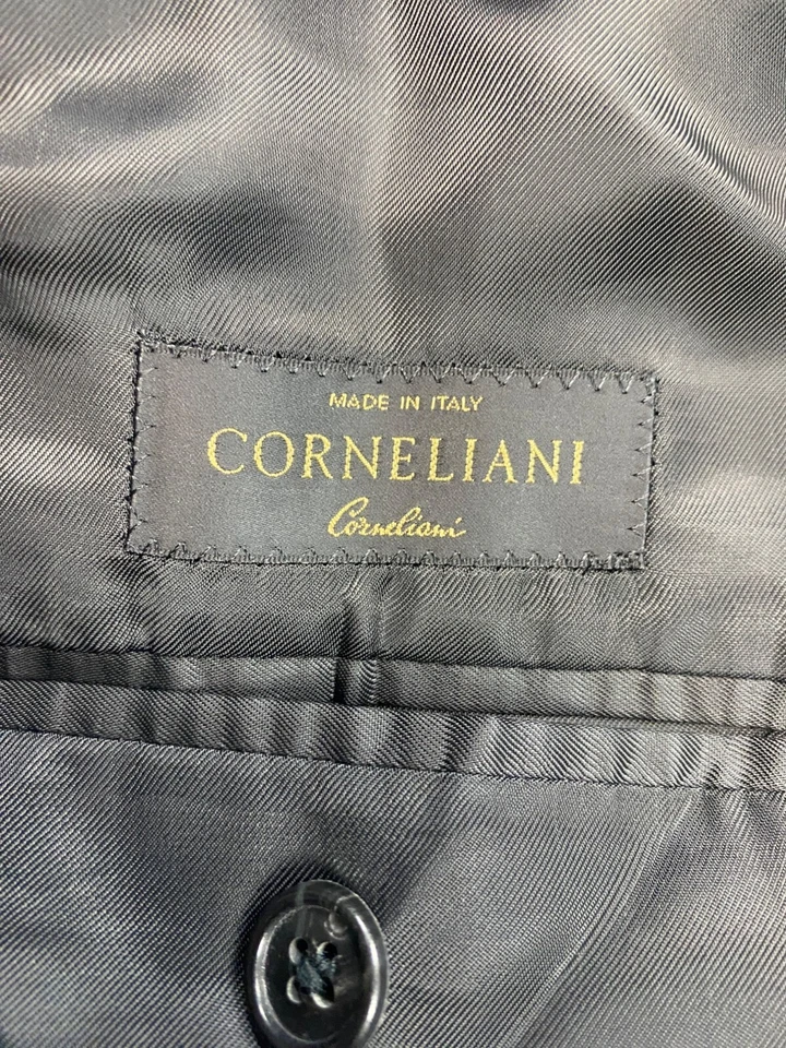 Blazer Corneliani Para Hombres 52L Negro Lana Virgen Extra Fino Abrigo Deportivo Chaqueta Italia Foto 3 de 4