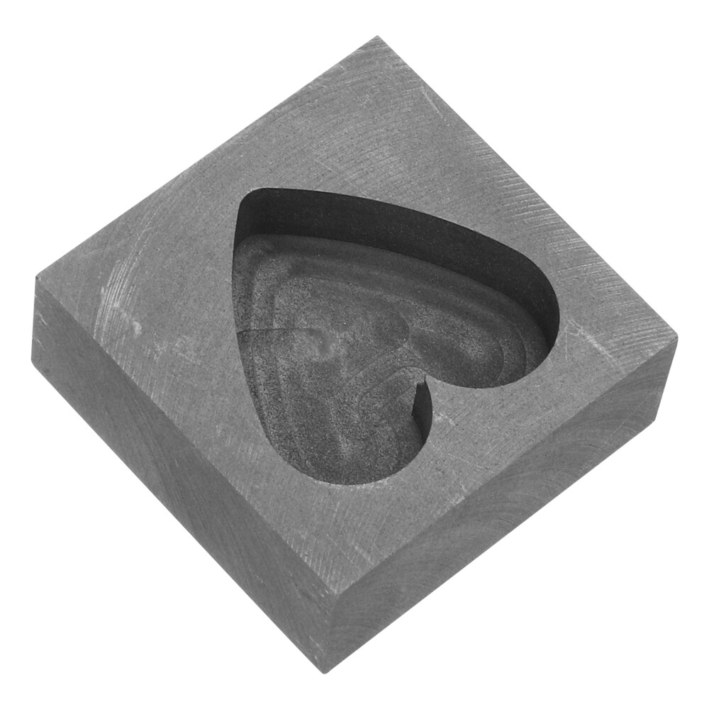 Graphite Heart Shaped Mold Hand Casting Kit Family Size Ingot Molds for Metal