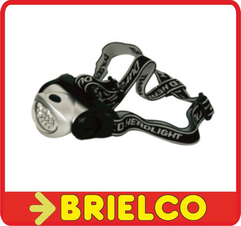 LINTERNA FRONTAL CABEZA ORIENTABLE 8 LEDS MUY POTENTES BAJO CONSUMO 3XAAA BD902