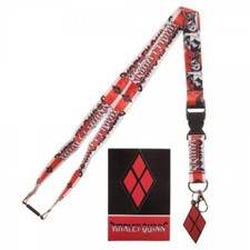 Harley Quinn Lanyard Cartoon ID Badge Holder Keychain Batman DC Comics NEW