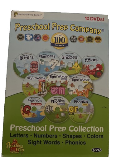 Preschool Prep Company 10 DVD Collection Letters Sight Words Shapes ...