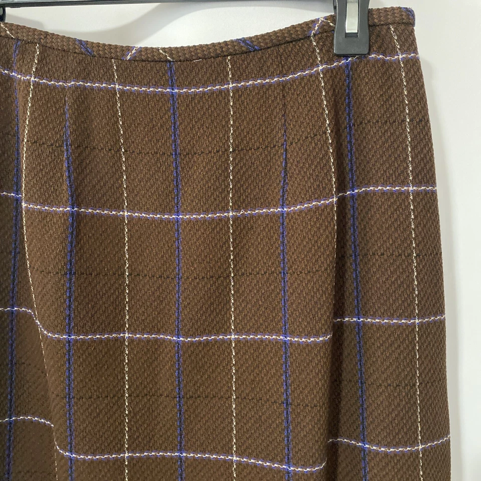 Carlisle vintage? Saia de tweed marrom tamanho 10 forrada desgaste de carreira cores outono inverno - Imagem 3 de 4