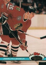 #356 Jocelyn Lemieux Chicago Blackhawks 1990-91 Topps Stadium Club Hockey Card O