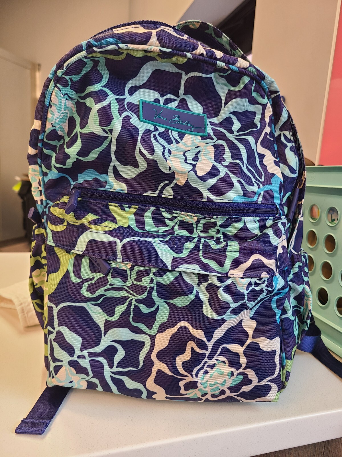 Vera Bradley Katalina Blue Lighten Up Just Right Backpack 16