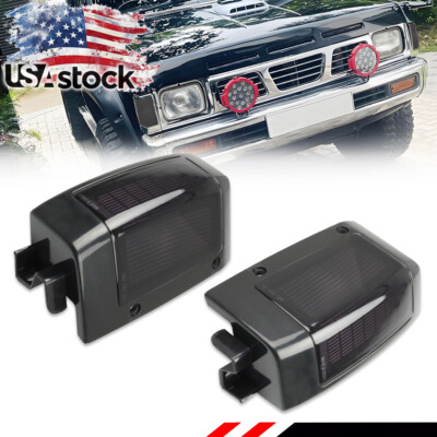 2X Smoked Lens Front Corner Side Marker Lights For 1990-1994 Nissan D21 Pickup