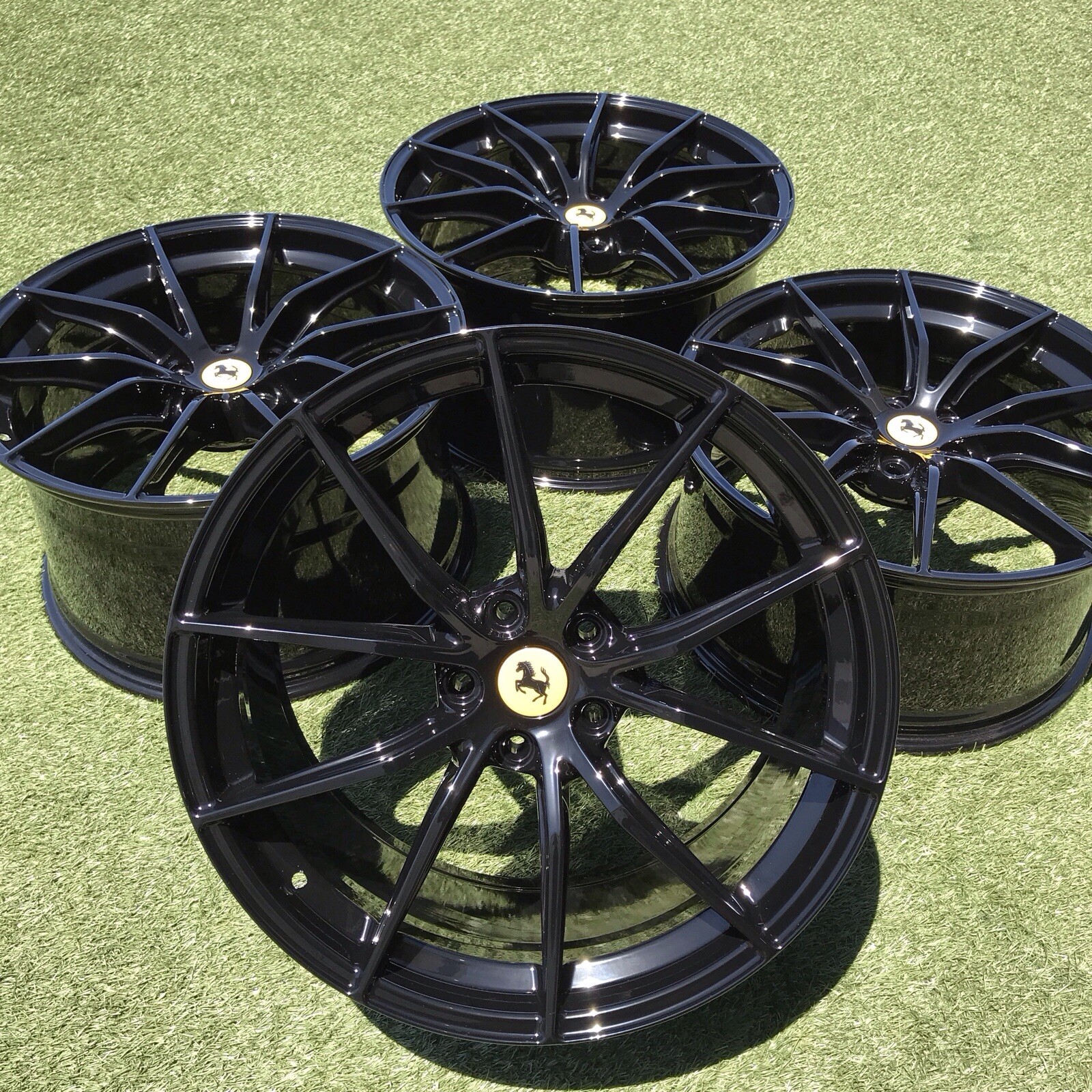 20 FERRARI 812 SUPERFAST RIMS OEM GENUINE SET BLACK 323606 323695 WHEELS F12 DTF