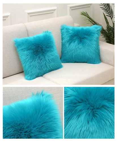 Luxury Faux Wool Plush Soft Fluffy Cushion Cover Pillow Cases Sofa Home Decor AA - Picture 6 of 39