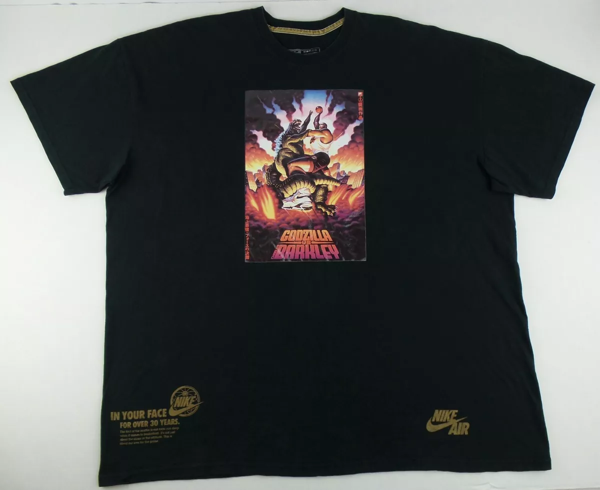 Vintage 90s Nike Air Godzilla vs Charles Barkley RARE T-Shirt Size Men's 3XL