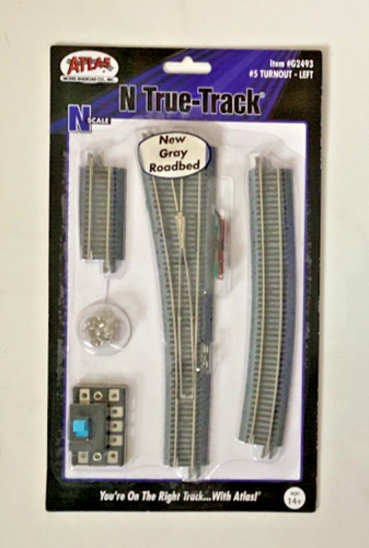 ATLAS 1/160 N SCALE TRUE-TRACK #5 REMOTE TURNOUT LEFT HAND SWITCH # 2493 F/S - Picture 13 of 20