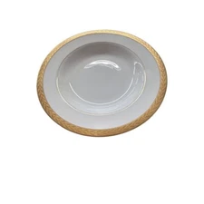 Sango Royalty Pattern White Gold Trim Rim Soup Bowl 8.5" 1970s