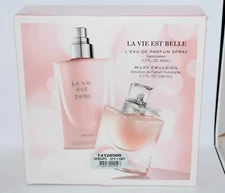 Lancome La Vie Est Belle 1.7oz L'eau Parfum Spray 6.7oz Milky Emulsion Set US11