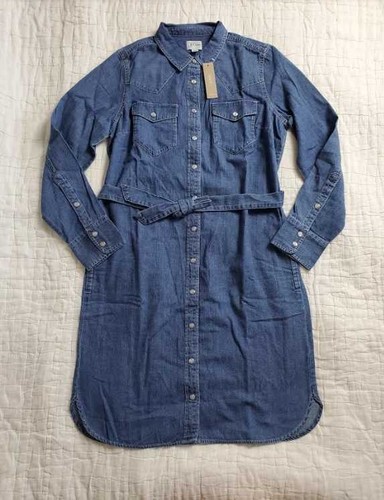 WOMENS 2 J CREW DENIM SHIRTDRESS 