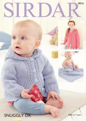 Sirdar Strickmuster - Snuggly DK, Baby Mädchen Und Mädchen Jacke Decke 4816