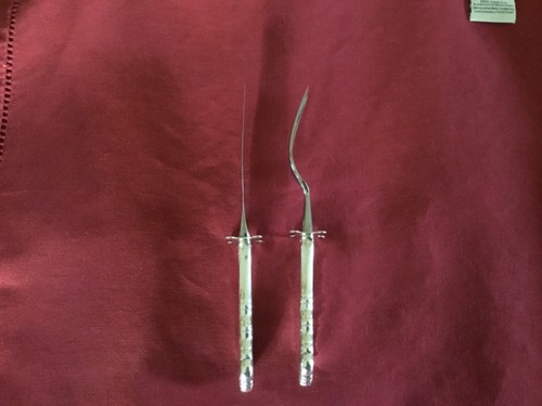 Reed and Barton Dresden Rose 2 piece Carving set - RARE - Picture 4 of 5