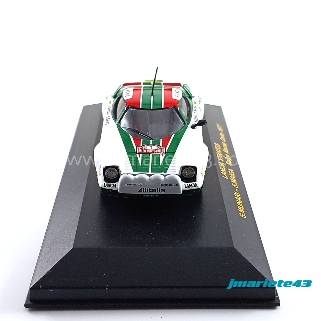 Lancia Stratos HF Monte Carlo 1977 – 1/43 IXO – Munari/Maiga – Figurines Incluses