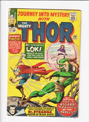 JOURNEY INTO MYSTERY 108 Thor Marvel Comic KIRBY ART  LOKI CVR DR. STRANGE