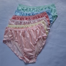 6 Bikini Panties Women Mens Briefs Light Soft Nylon Knickers Silky Hip 38"-42"XL