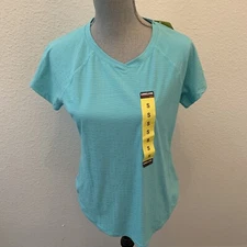 Kirkland Signature Stretch Active Tee Shirt Top Blue New NWT S Small Beautiful