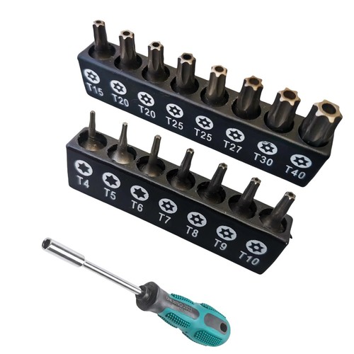 15-Piece Tamper Proof Torx Bit Set with Magnetic Bit Driver Holder, Premium T...