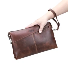 2025 Handmade Genuine Leather Clutch Wallet Bag Phone Bag With Password Lock