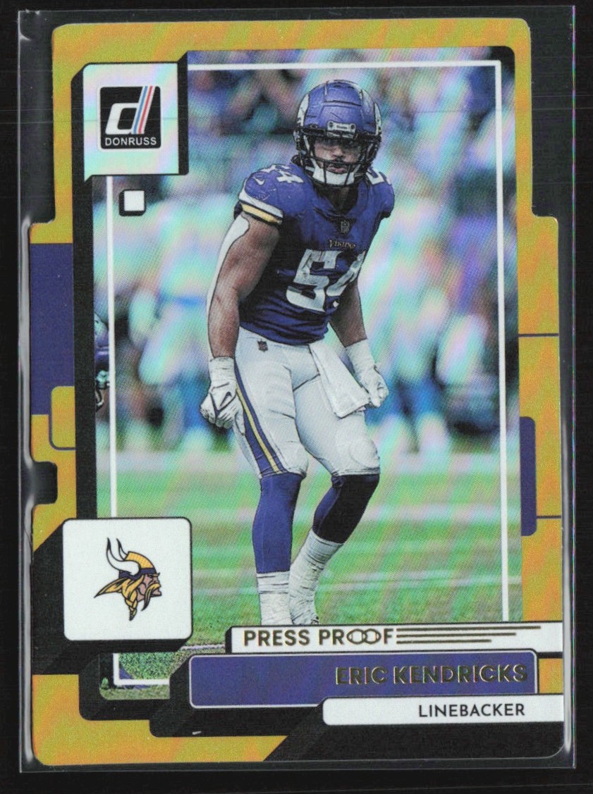 Eric Kendricks 2022 Donruss Gold Die Cut Press Proof /25 #110 Minnesota Vikings